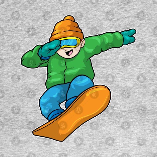 Snowboarder with Snowboard at Hip Hop Dance Dab by Markus Schnabel